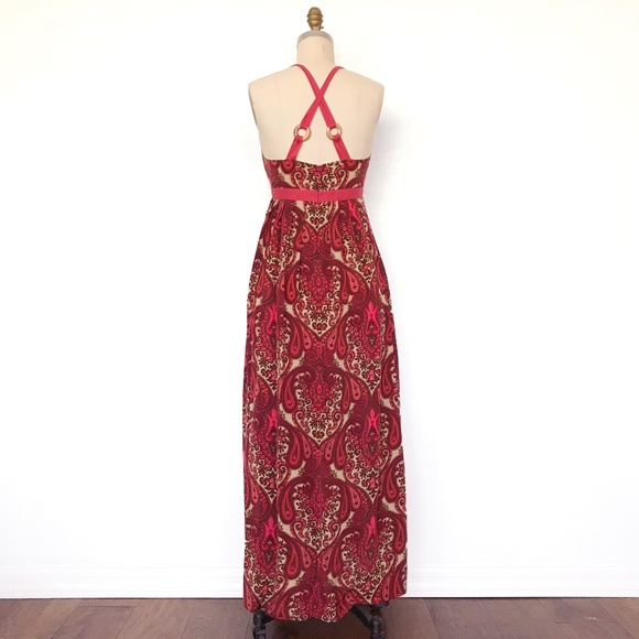 TRACY REESE - Long Paisley Printed Silk Dress - Picture 3 of 4